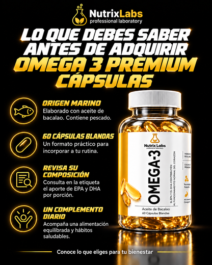 CÁPSULAS DE OMEGA 3 | NUTRIX LABS