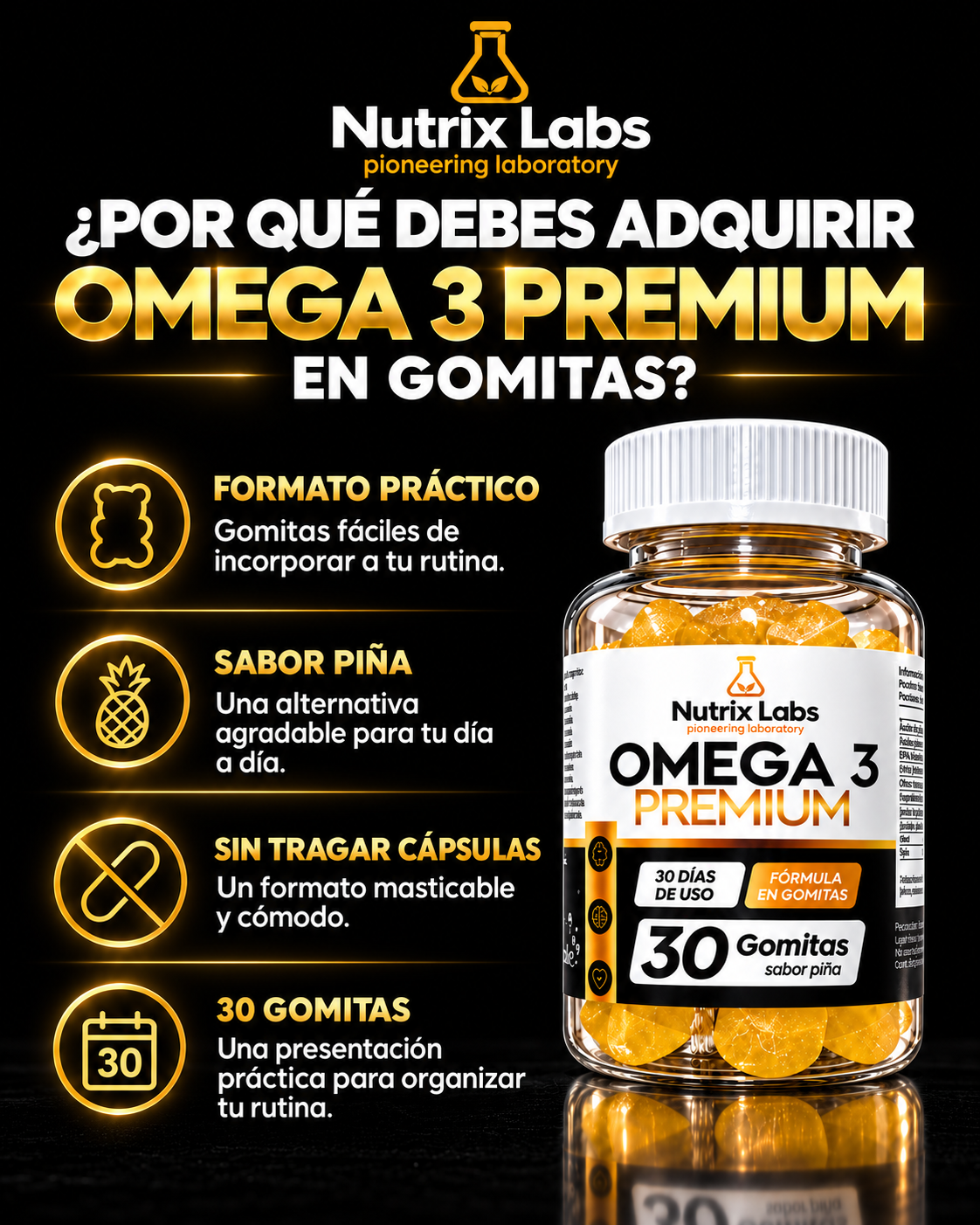GOMITAS DE OMEGA 3 PREMIUM | NUTRIX LABS