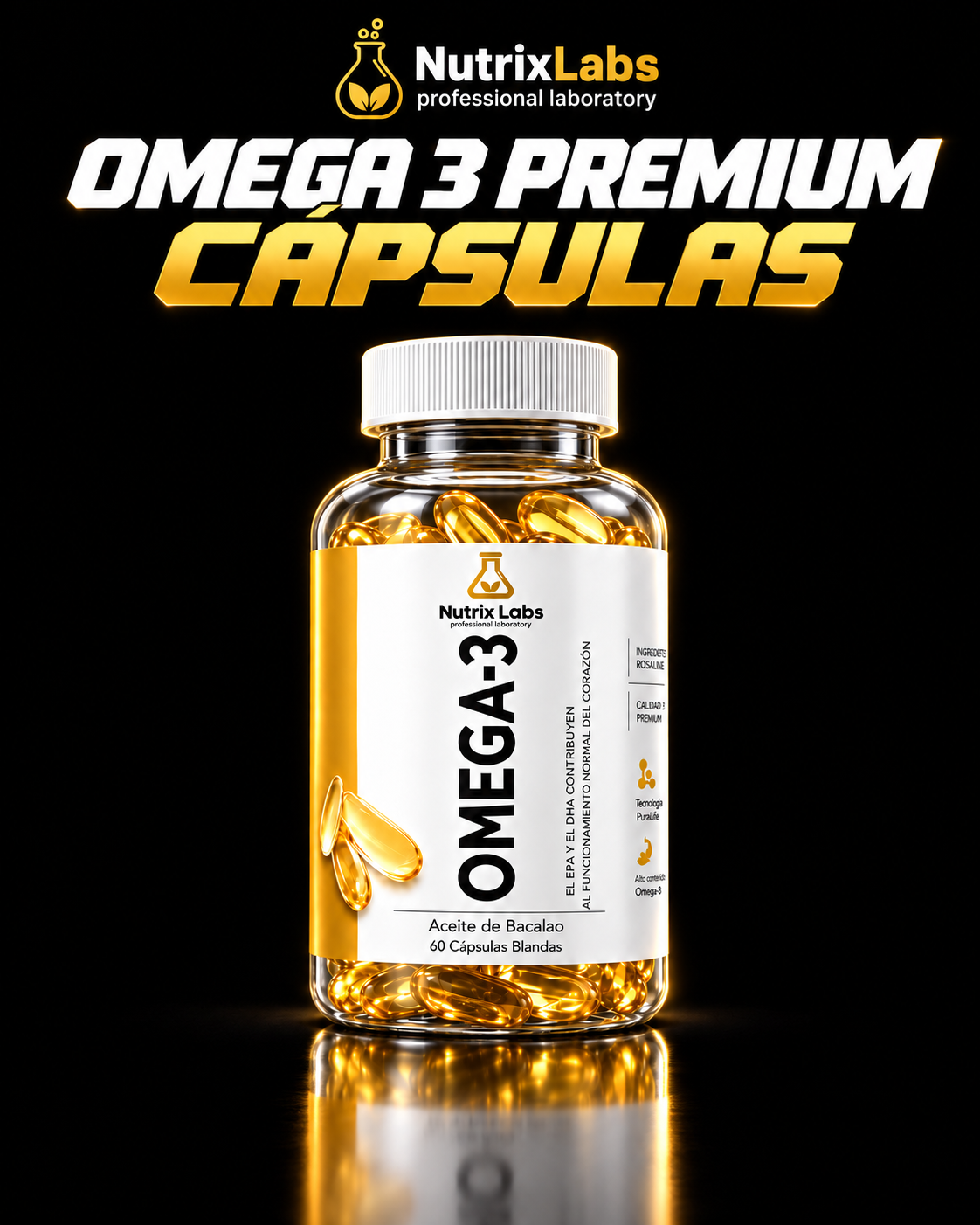 CÁPSULAS DE OMEGA 3 | NUTRIX LABS