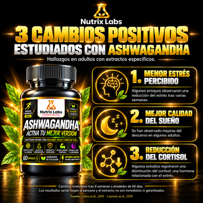 CÁPSULAS DE ASHWAGANDHA | NUTRIX LABS