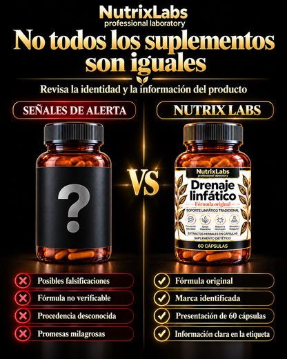 CÁPSULAS DE DRENAJE LINFÁTICO | FÓRMULA ORIGINAL NUTRIX LABS