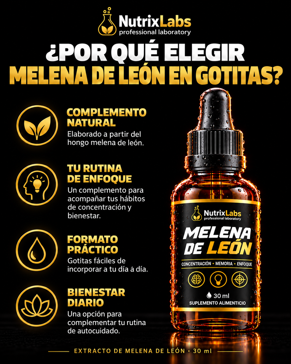 GOTITAS DE MELENA DE LEÓN | NUTRIX LABS