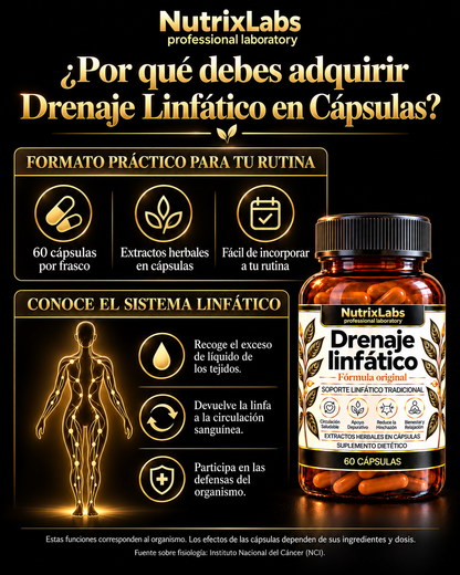 CÁPSULAS DE DRENAJE LINFÁTICO | FÓRMULA ORIGINAL NUTRIX LABS