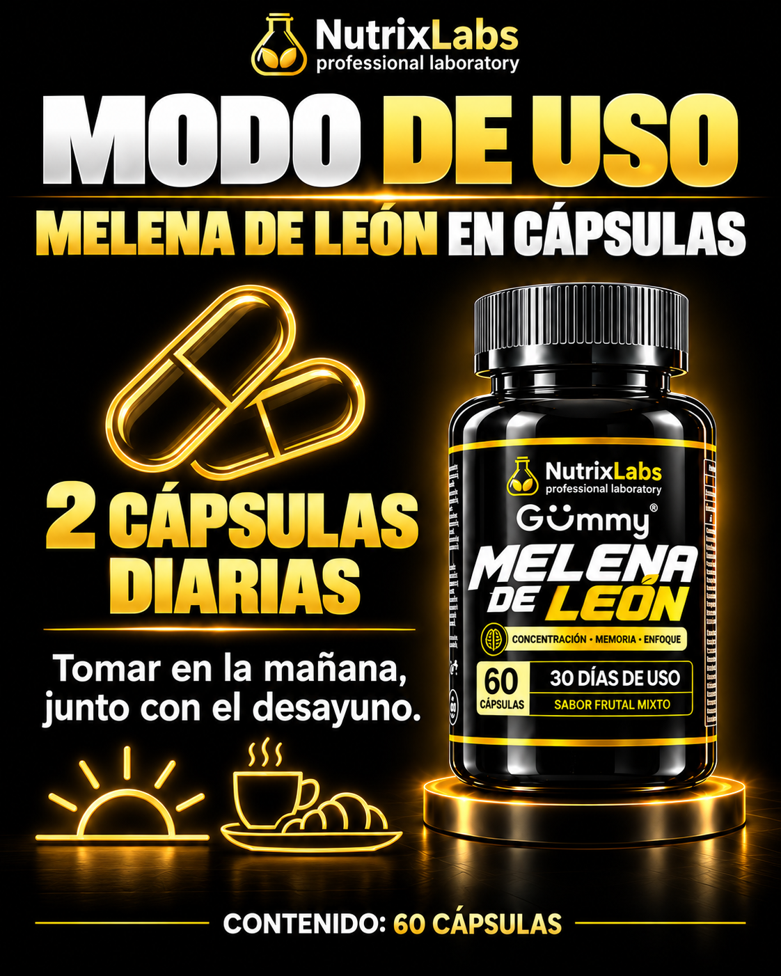 CÁPSULAS DE MELENA DE LEÓN | NUTRIX LABS