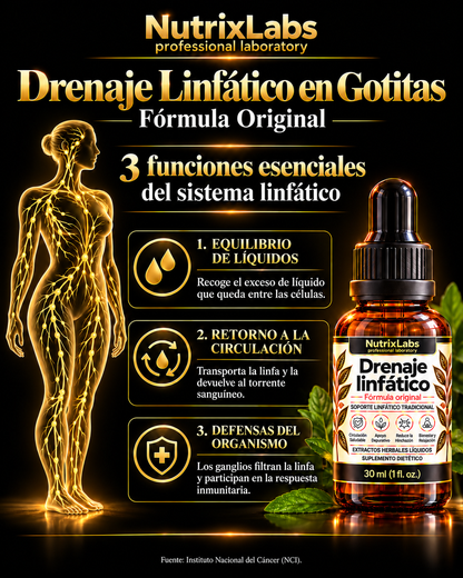 GOTAS PARA DRENAJE LINFÁTICO | FÓRMULA ORIGINAL DE NUTRIX LABS