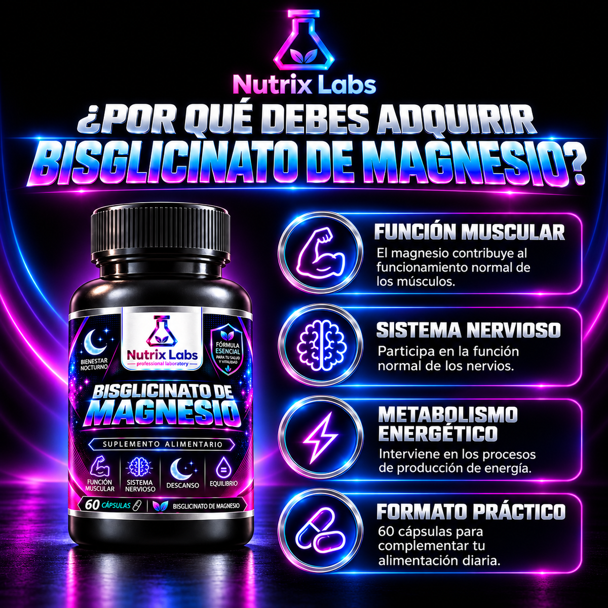 BISGLICINATO DE MAGNESIO | NUTRIX LABS