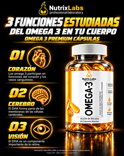 CÁPSULAS DE OMEGA 3 | NUTRIX LABS