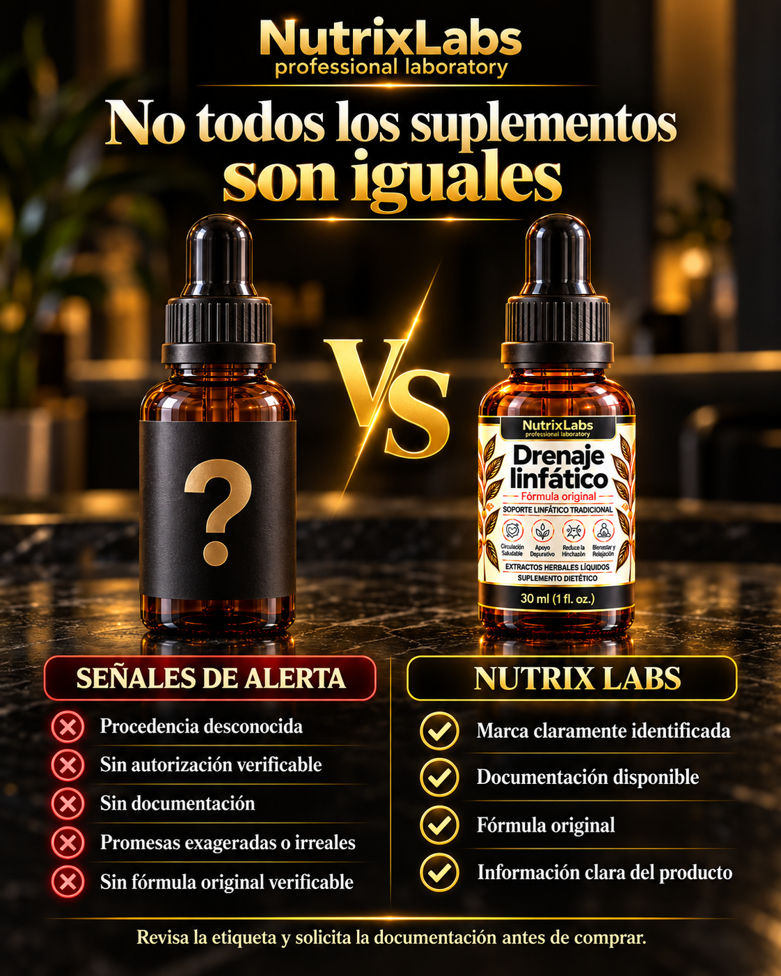 GOTAS PARA DRENAJE LINFÁTICO | FÓRMULA ORIGINAL DE NUTRIX LABS