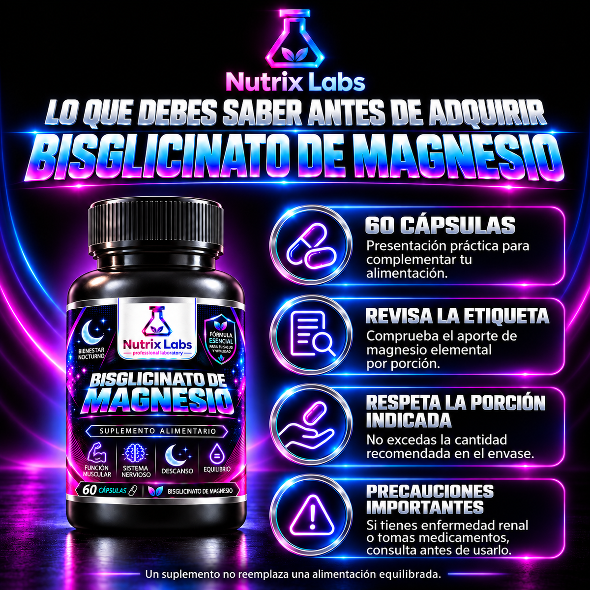 BISGLICINATO DE MAGNESIO | NUTRIX LABS